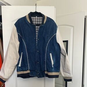 Denim and White Men's Jacket